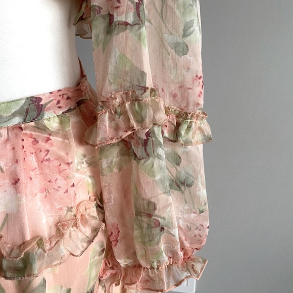 Ophelia Lace Up Floral Dress - Picture 9 of 10